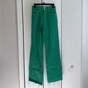 Zara Green Denim Skirt